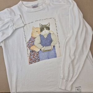 Vintage Bottman Design Art Shirt Size XL Cats Made in USA